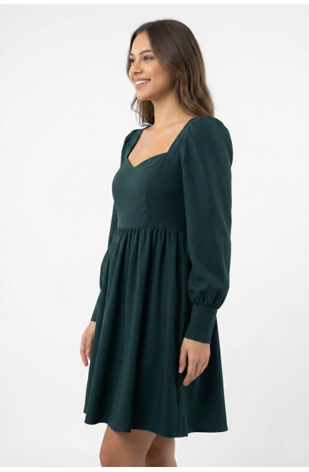Платье женское однотонное тёмно-зеленого цвета 210166L