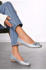 Балетки женские серебристого цвета 210218L