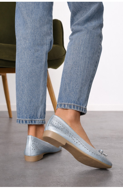 Балетки женские серебристого цвета 210218L