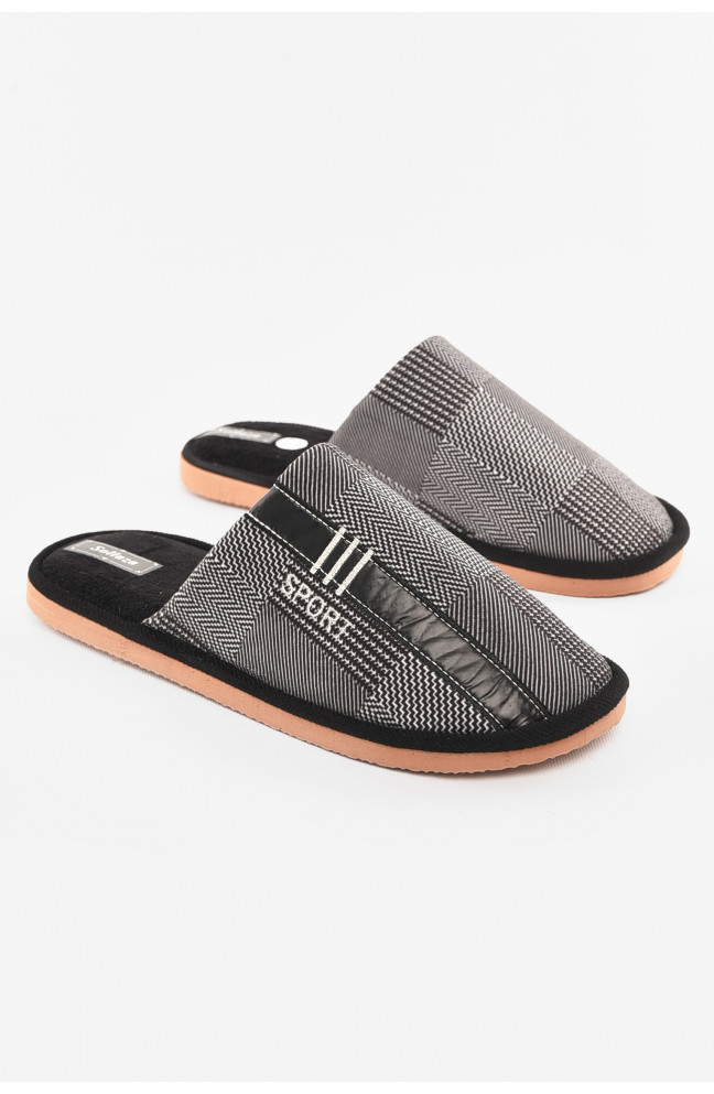 Тапочки комнатные мужские черного цвета 210309L