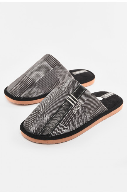 Тапочки комнатные мужские черного цвета 210309L