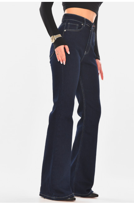 Джинсы женские однотонные тёмно-синего цвета 210319L