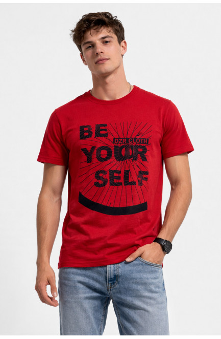 Футболка мужская красного цвета с принтом 210406L