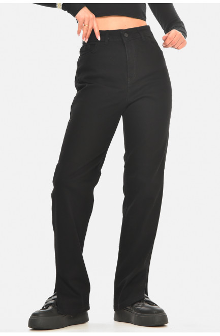 Джинсы женские однотонные черного цвета 210489L