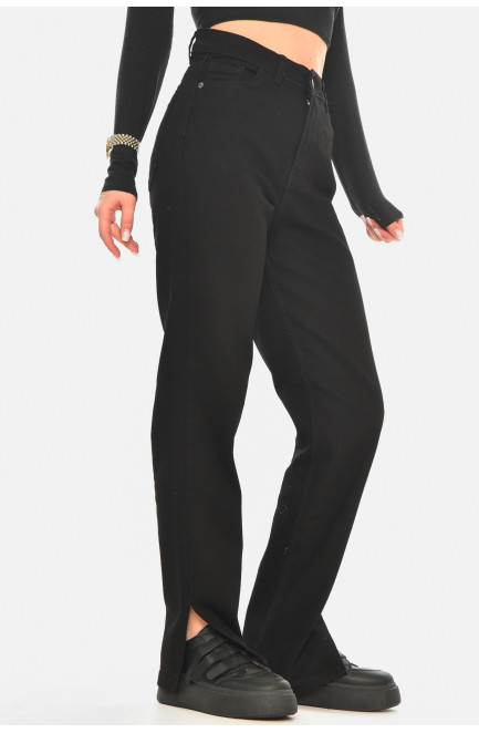 Джинсы женские однотонные черного цвета 210489L