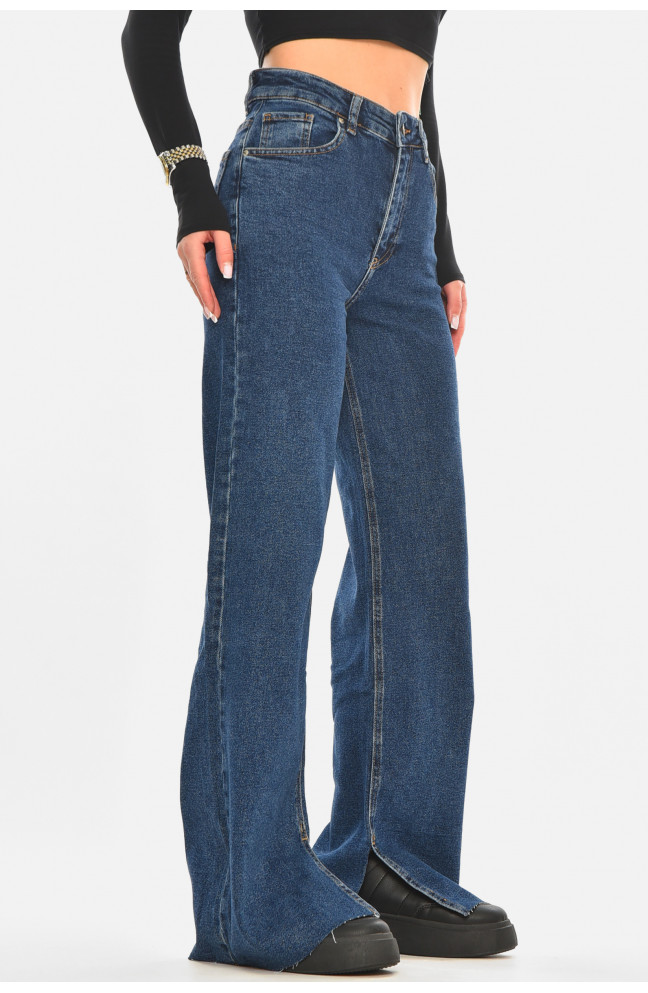 Джинсы женские однотонные синего цвета 210511L
