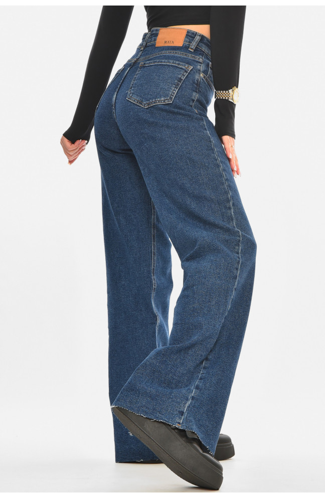 Джинсы женские однотонные синего цвета 210511L