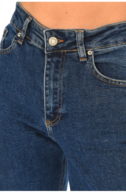 Джинсы женские однотонные синего цвета 210511L