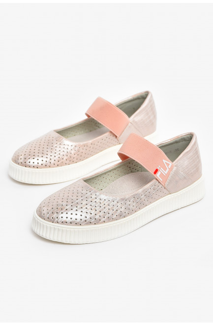 Туфли-лоферы детские для девочки розового цвета 210575L