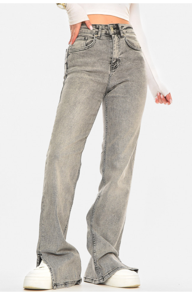 Джинсы женские однотонные серого цвета 210583L