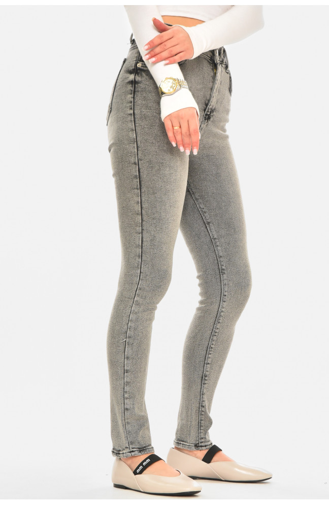 Джинсы женские однотонные серого цвета 210613L