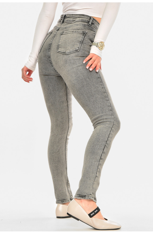 Джинсы женские однотонные серого цвета 210613L
