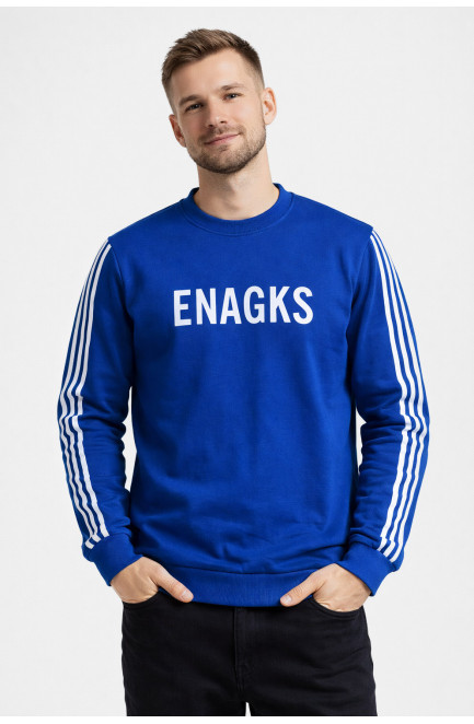 Свитшот мужской синего цвета с принтом 210642L