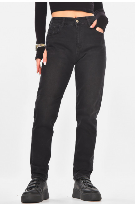 Джинсы женские однотонные черного цвета 210739L