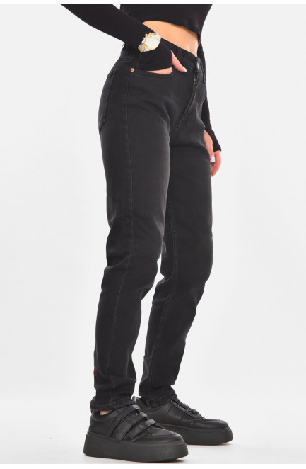 Джинсы женские однотонные черного цвета 210739L