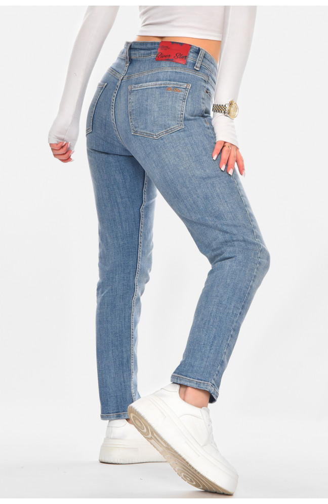 Джинсы женские однотонные синего цвета 210746L