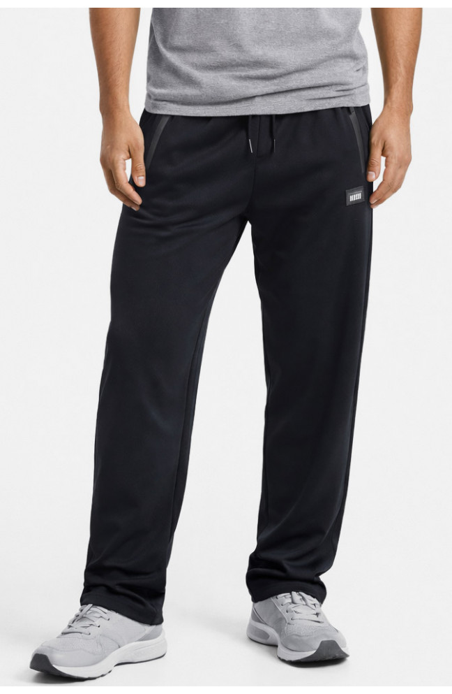 Спортивные штаны мужские полубатальные черного цвета 210887L