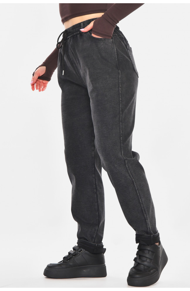 Джинсы женские однотонные черного цвета 210889L