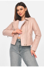 Куртка-косуха женская из экокожи пудрового цвета 210905L