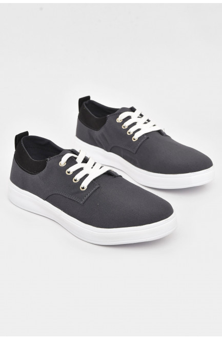 Кеды мужские серого цвета на шнуровке 210931L