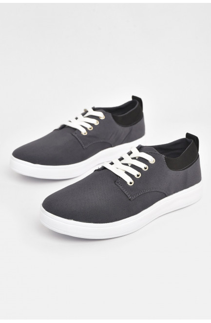 Кеды мужские серого цвета на шнуровке 210931L