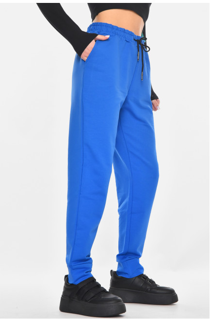Спортивные штаны женские однотонные синего цвета 210971L