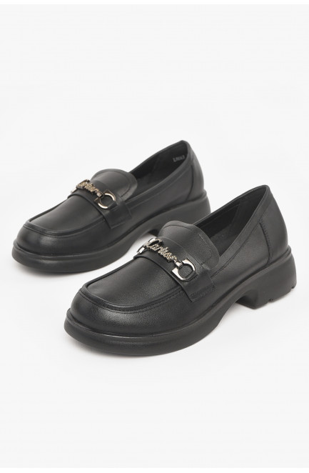 Туфли-лоферы женские черного цвета 210981L