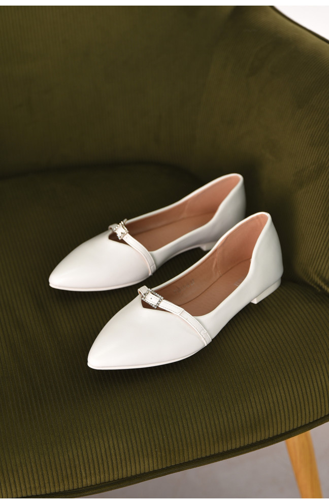 Балетки женские белого цвета 211015L