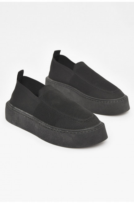 Кроссовки женские черного цвета текстиль 211019L