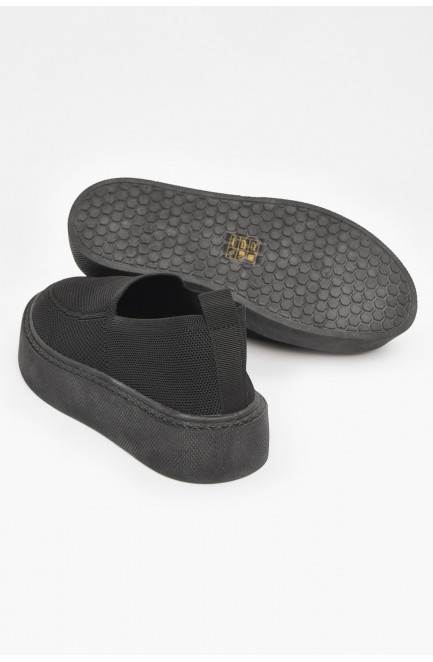 Кроссовки женские черного цвета текстиль 211019L