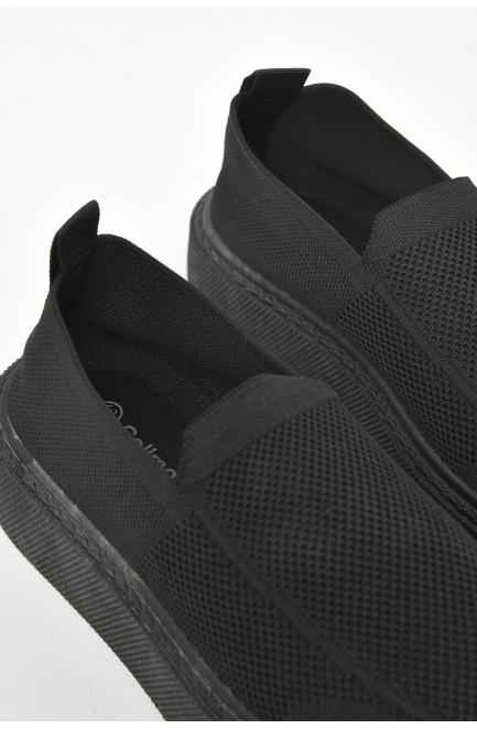 Кроссовки женские черного цвета текстиль 211019L