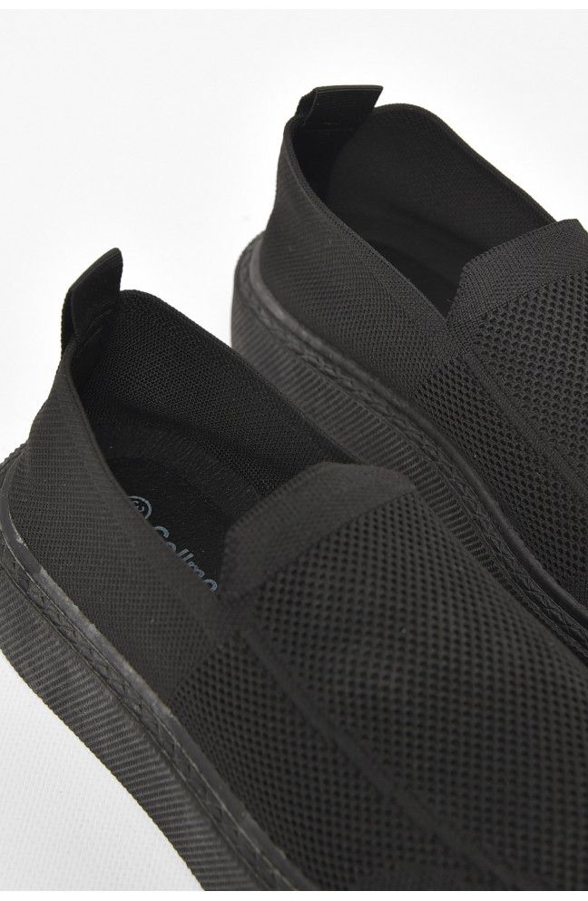 Кроссовки женские черного цвета текстиль 211019L