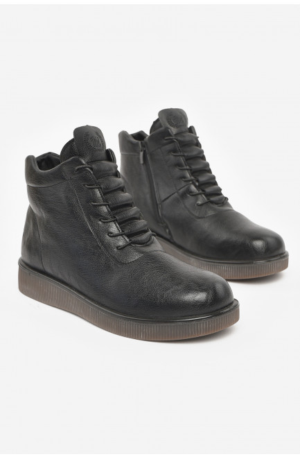 Ботинки женские зимние черного цвета 211060L