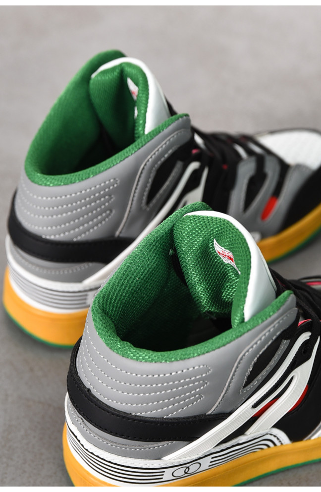 Кроссовки женские серого цвета на шнуровке 211146L