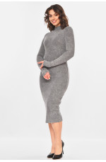 Платье женское однотонное удлиненное серого цвета 211191L