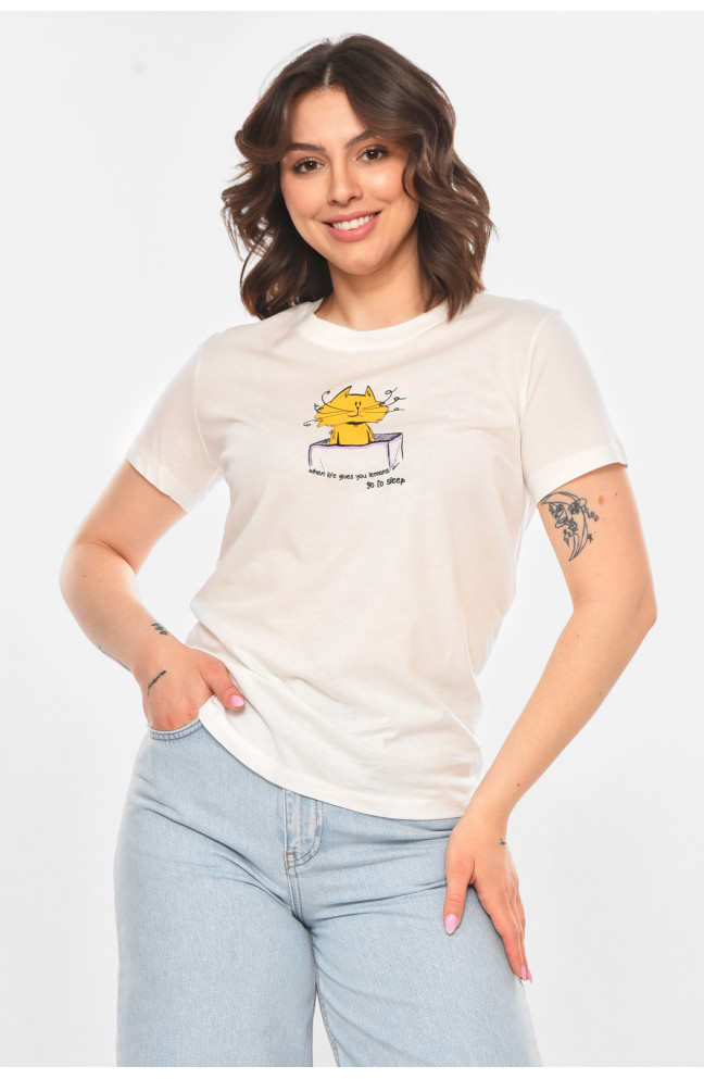 Футболка женская белого цвета 211225L