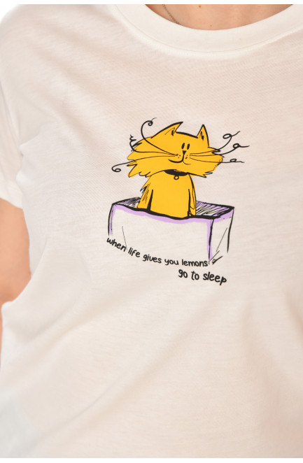 Футболка женская белого цвета 211225L