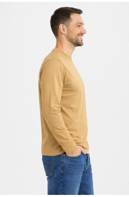 Кофта мужская однотонная бежевого цвета 211229L