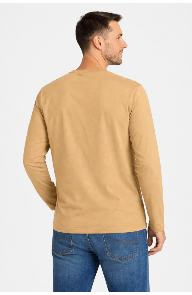 Кофта мужская однотонная бежевого цвета 211229L