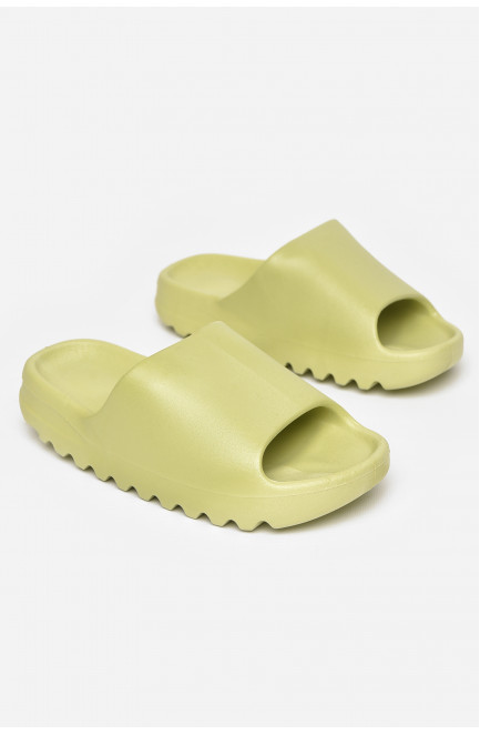 Шлепанцы резиновые женские оливкового цвета 211241L