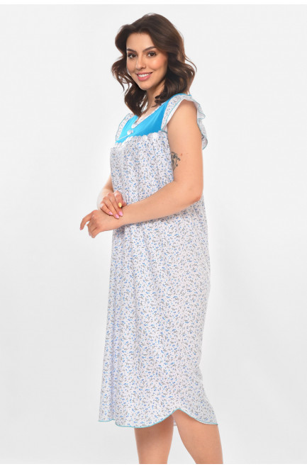 Ночная рубашка женская полубатальная белого цвета с принтом 211273L