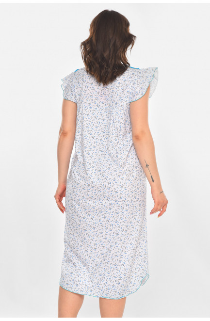 Ночная рубашка женская полубатальная белого цвета с принтом 211273L