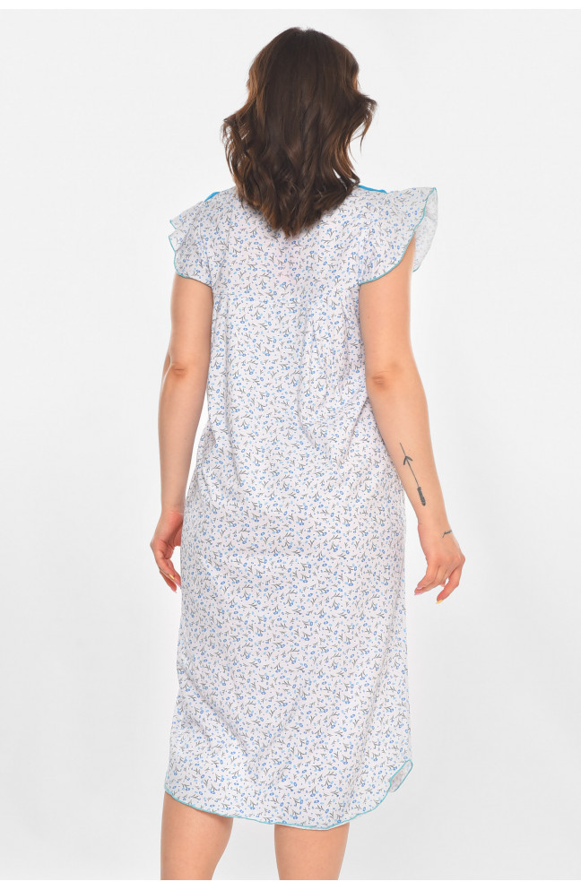 Ночная рубашка женская полубатальная белого цвета с принтом 211273L