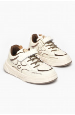 Кроссовки детские молочного цвета на липучке 211343L