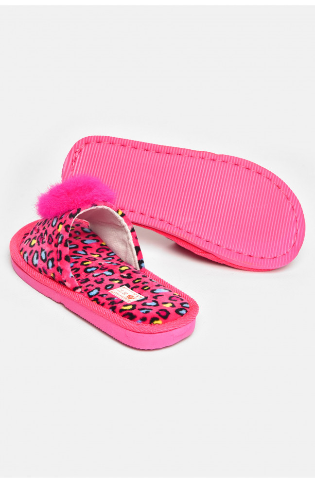 Тапочки домашние женские велюровые розового цвета 211367L