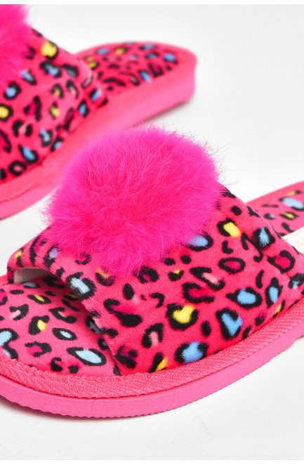 Тапочки домашние женские велюровые розового цвета 211367L