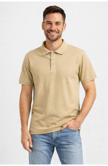 Футболка мужская однотонная бежевого цвета 211390L