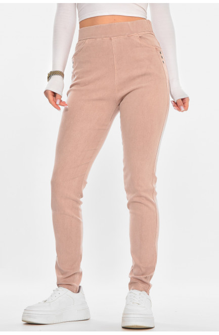 Лосины женские однотонные пудрового цвета 211417L