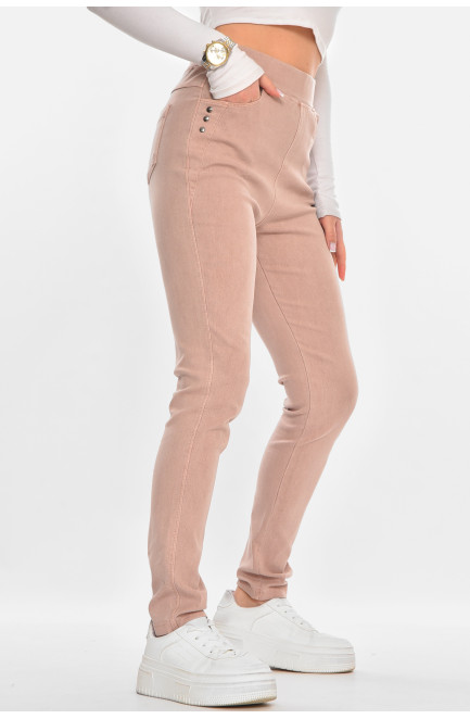 Лосины женские однотонные пудрового цвета 211417L