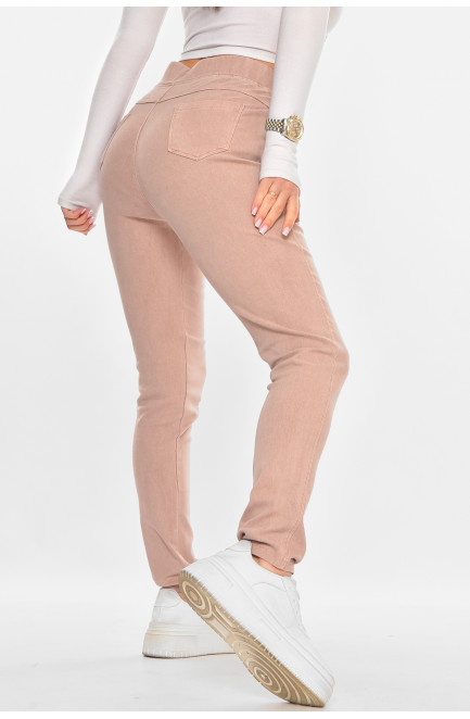 Лосины женские однотонные пудрового цвета 211417L